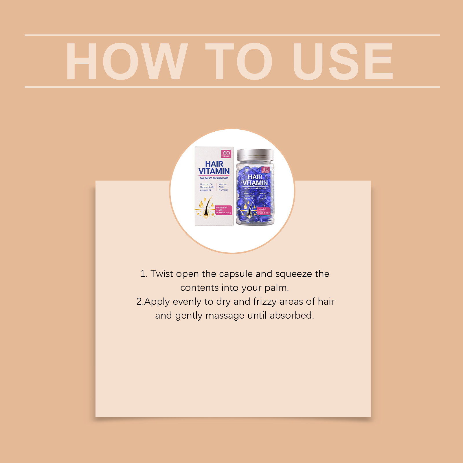 Smooth Hair Care Essence Capsules Mild Formula Soften Hair Strands Protect Tender Smooth Hair Gloss Moisturizing Hair Care
