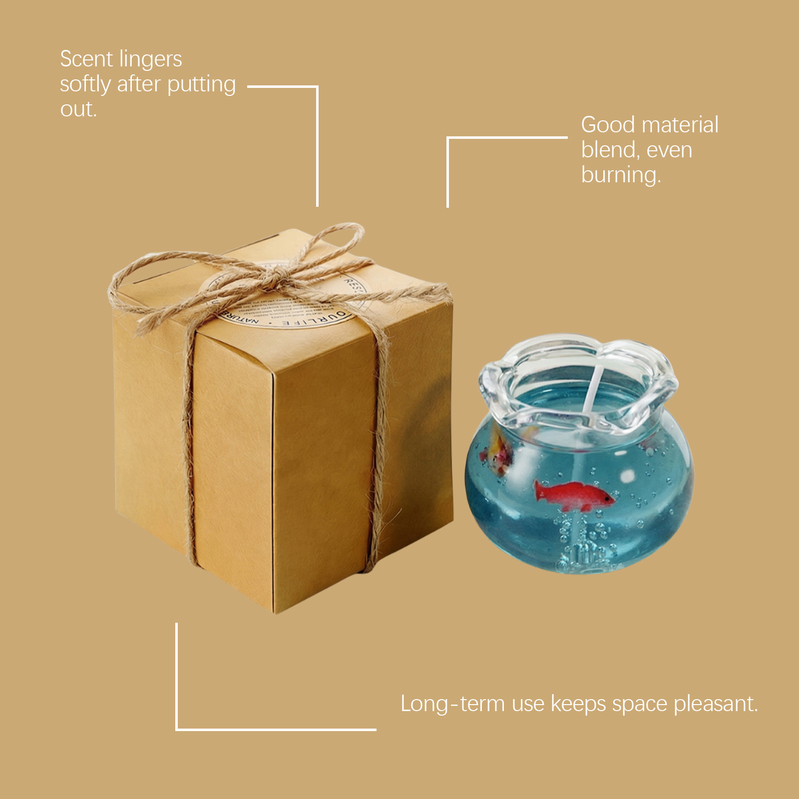 Mini Fish Tank Scented Candle Creative Appearance Fragrance Air Bedroom Living Room Fresh Atmosphere Easy Application