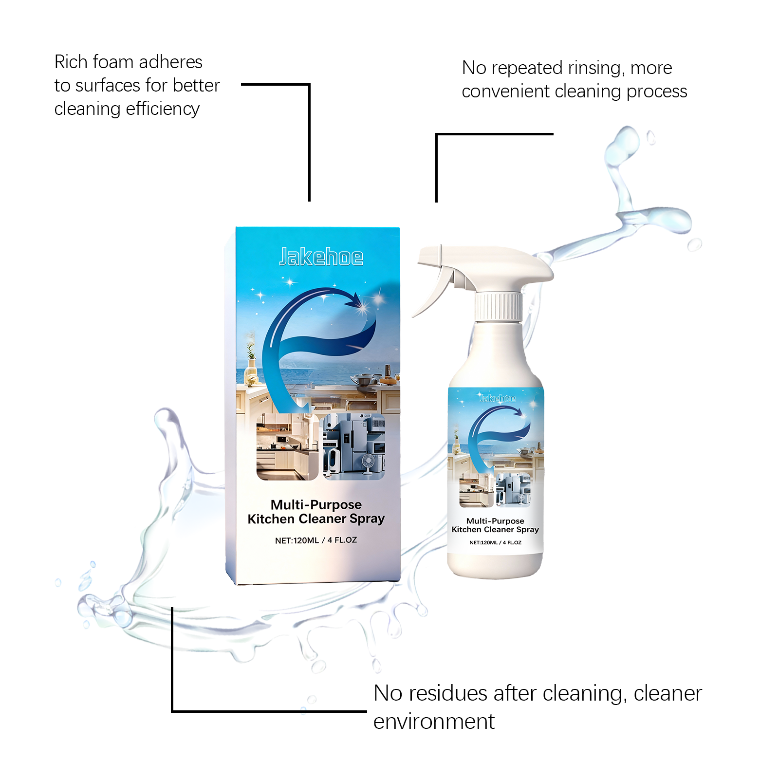 Kitchen Cleaning Spray Powerful Remove Oil Stains Household Daily Multi Purpose Cleaner