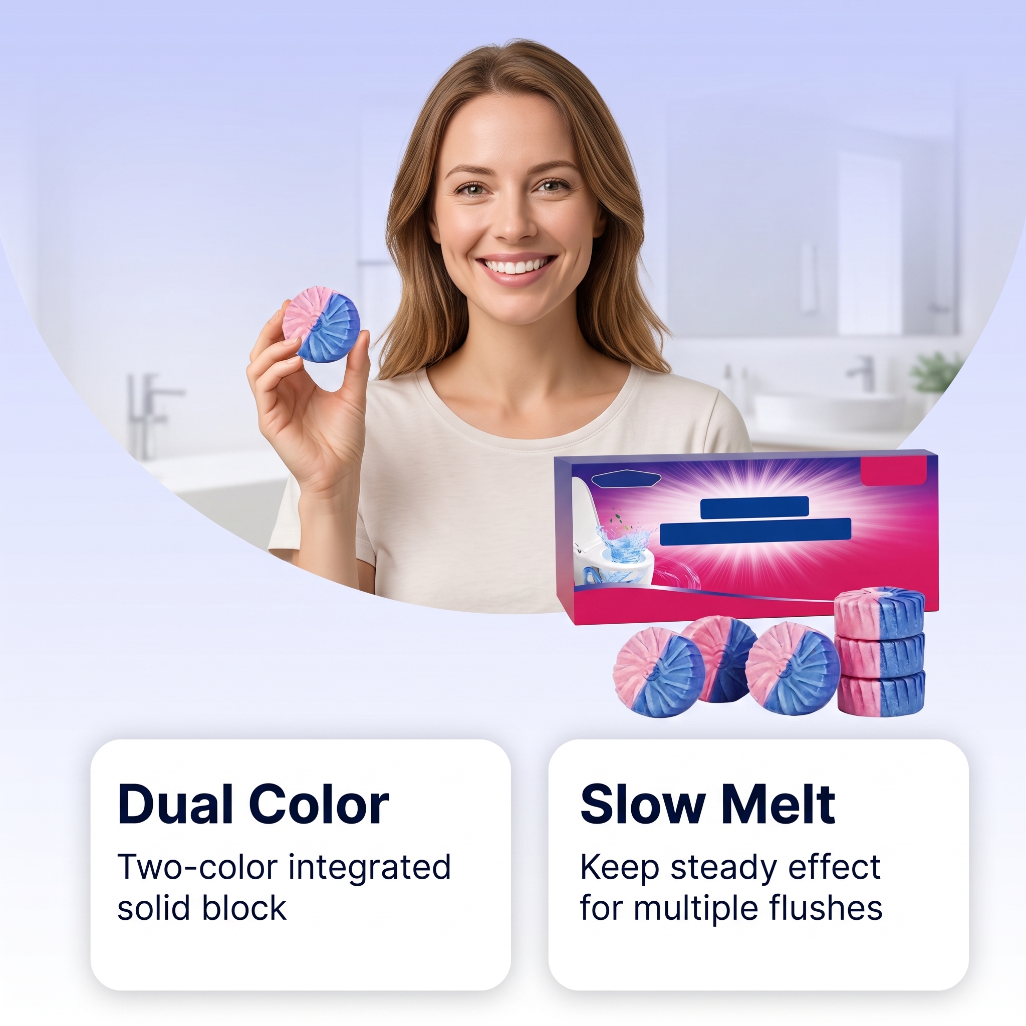 Toilet Cleaning Block Household Bathroom Stain Removal Yellowing Eliminate Odor Daily Convenient Fragrant Toilet Cleaner
