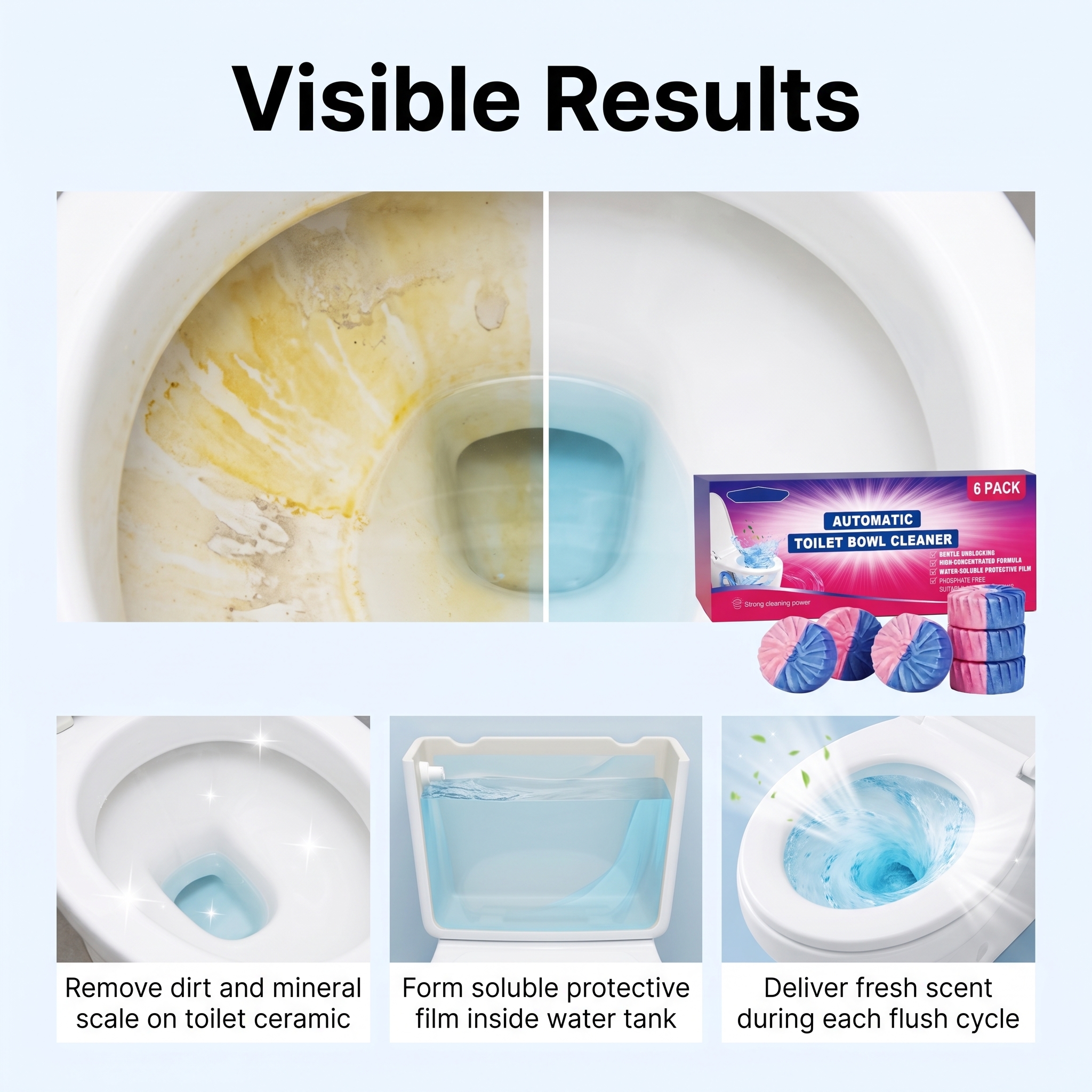 Toilet Cleaning Block Household Bathroom Stain Removal Yellowing Eliminate Odor Daily Convenient Fragrant Toilet Cleaner