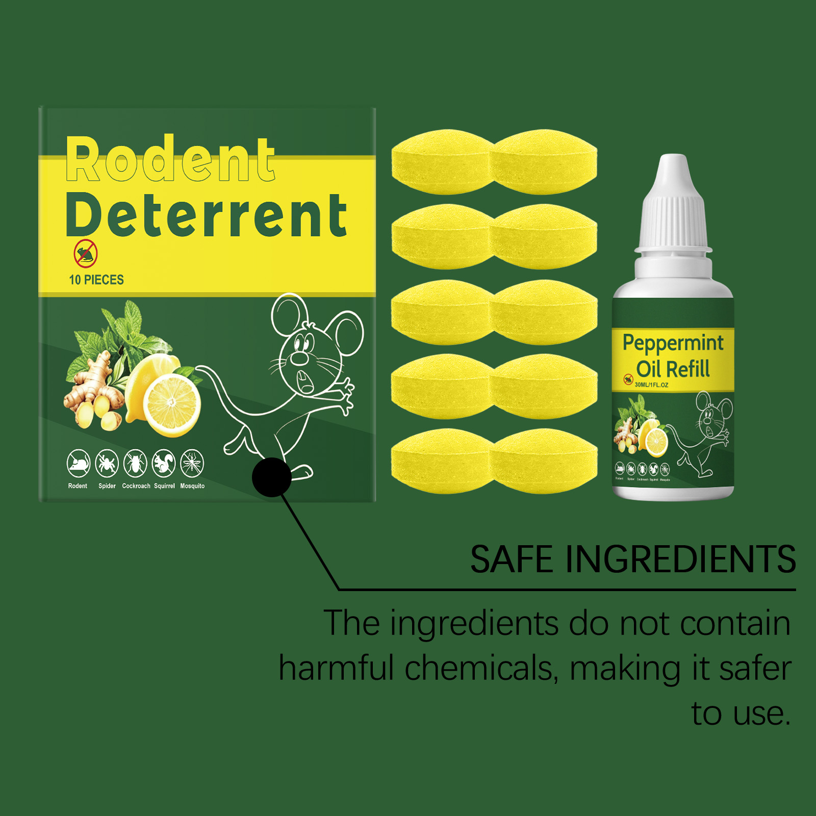 Rat Repellent Pills Indoor Outdoor Universal Daily Garage Attic Multi Scene Block Prevent Disturb