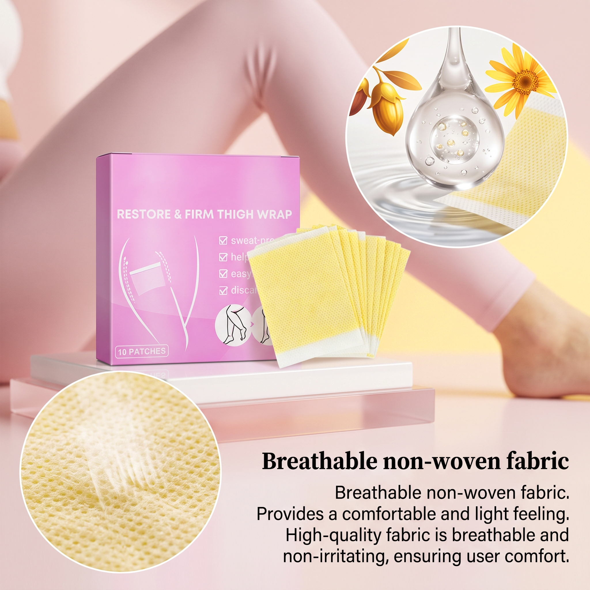 Leg Care Patch Soft Comfortable Skinfriendly Breathable Relieve Leg Fatigue Daily Leg Nursing Patch