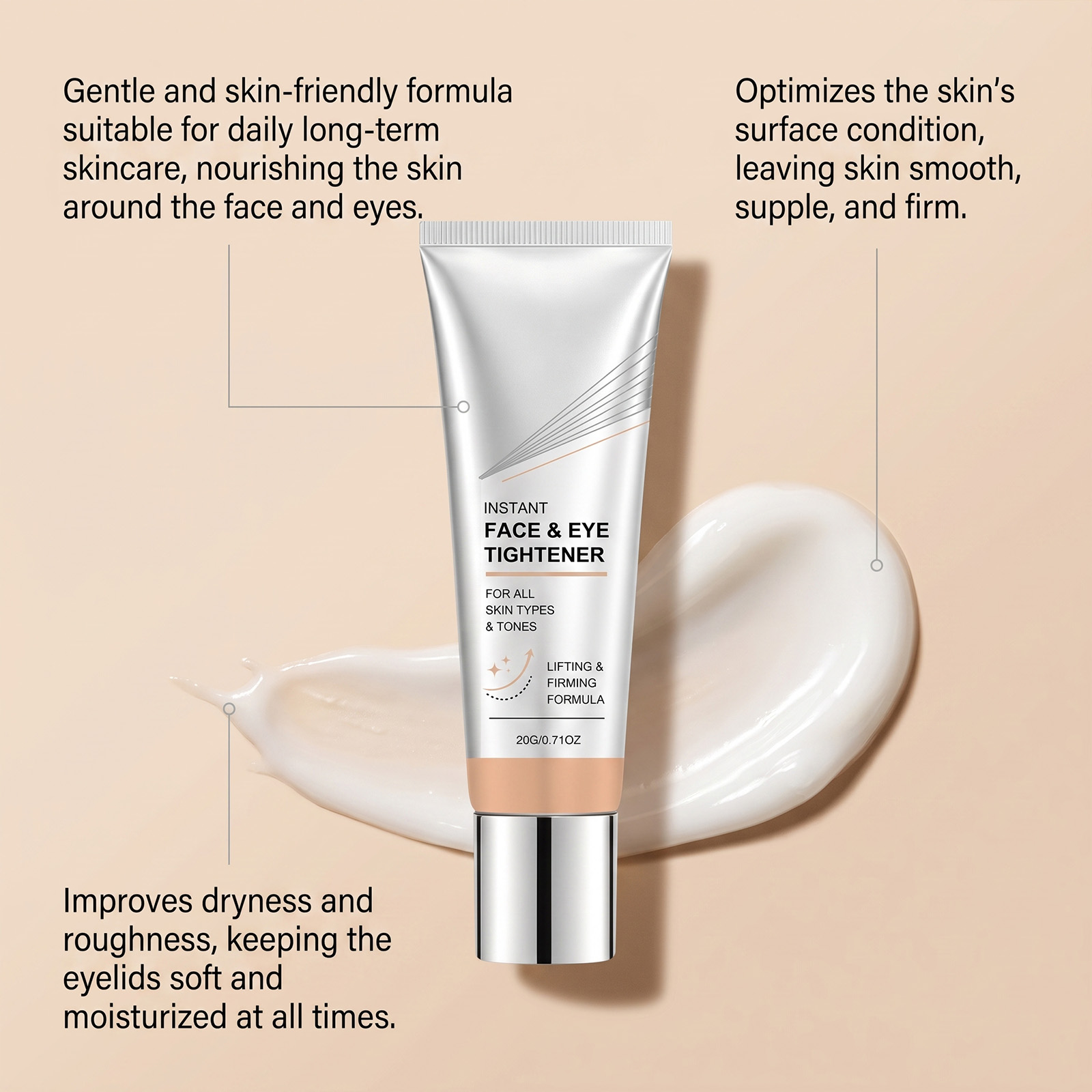 Facial Cream Absorbs Quickly Lightweight Nonsticky Soft Hydrating Skin Friendly For Face And Eye Area