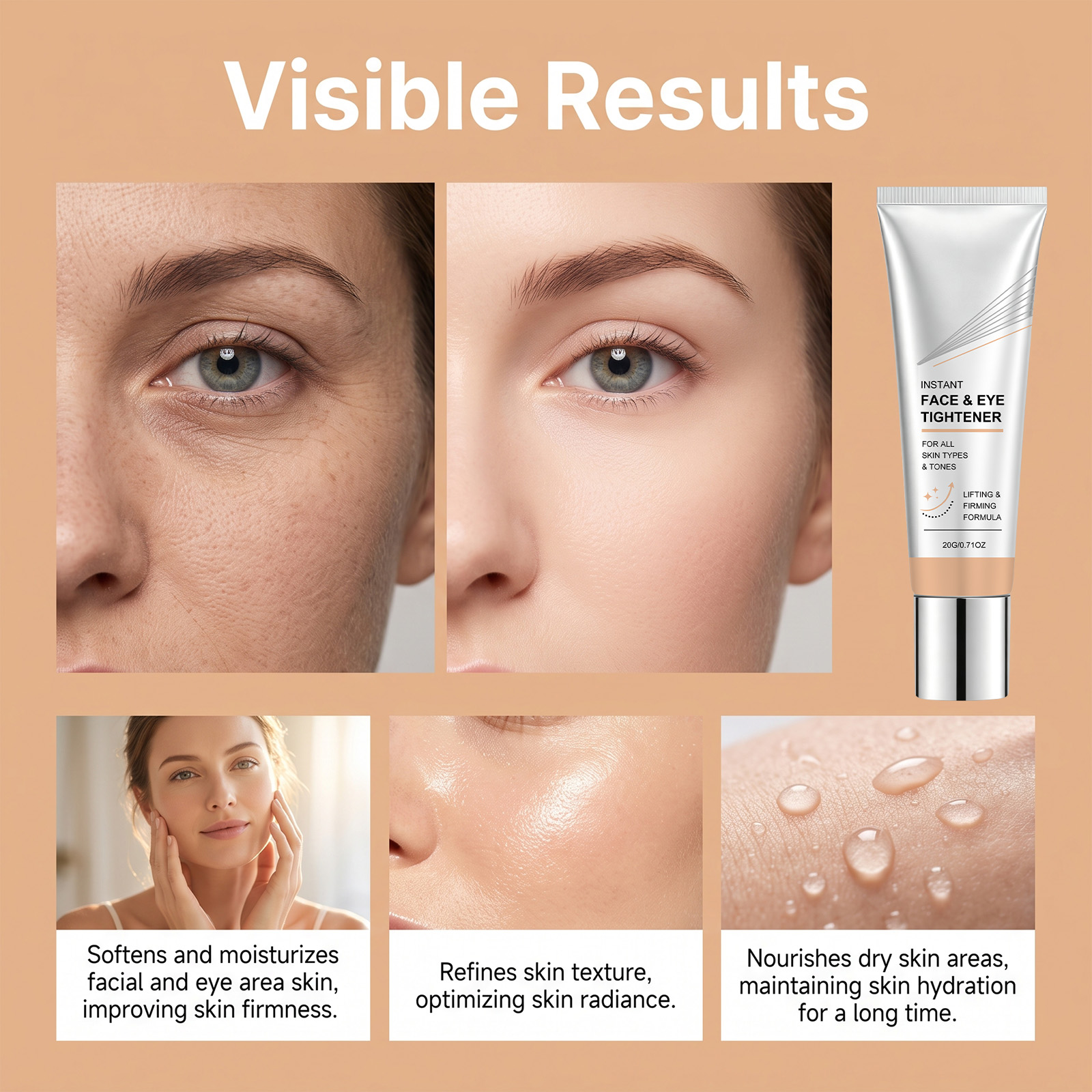 Facial Cream Absorbs Quickly Lightweight Nonsticky Soft Hydrating Skin Friendly For Face And Eye Area