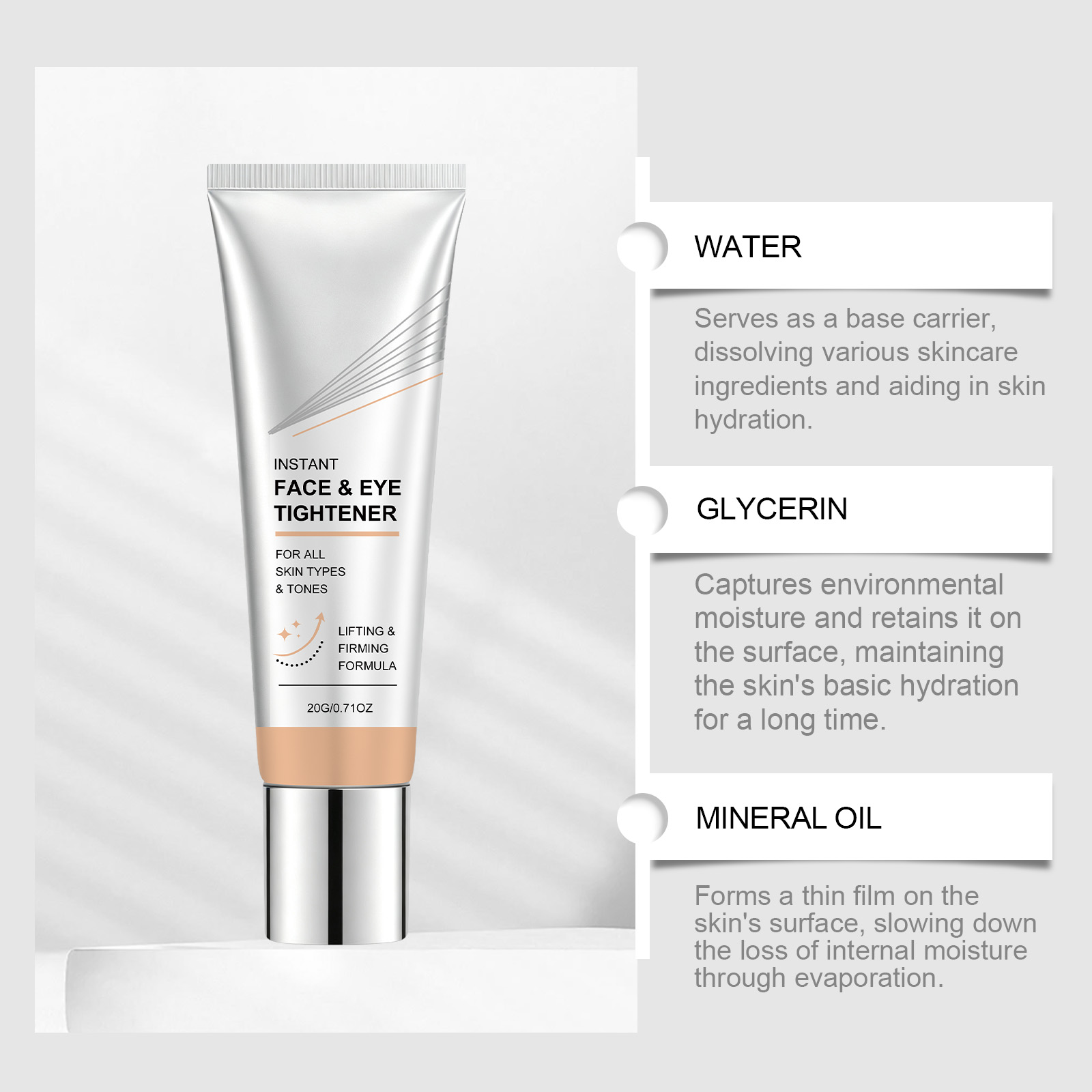 Facial Cream Absorbs Quickly Lightweight Nonsticky Soft Hydrating Skin Friendly For Face And Eye Area