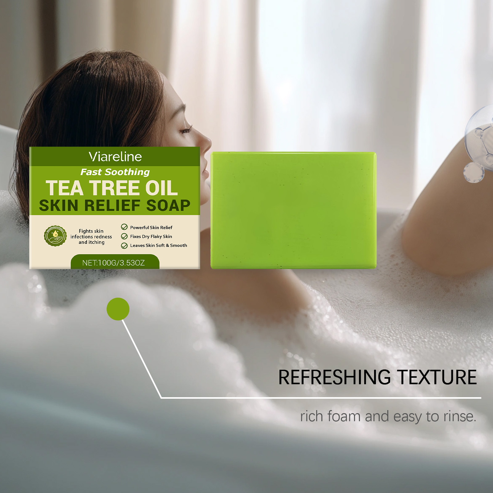 Tea Tree Oil Skin Soap Gentle Cleansing Refreshing Bath Comfort Moisturizing Nourishing Skin Care