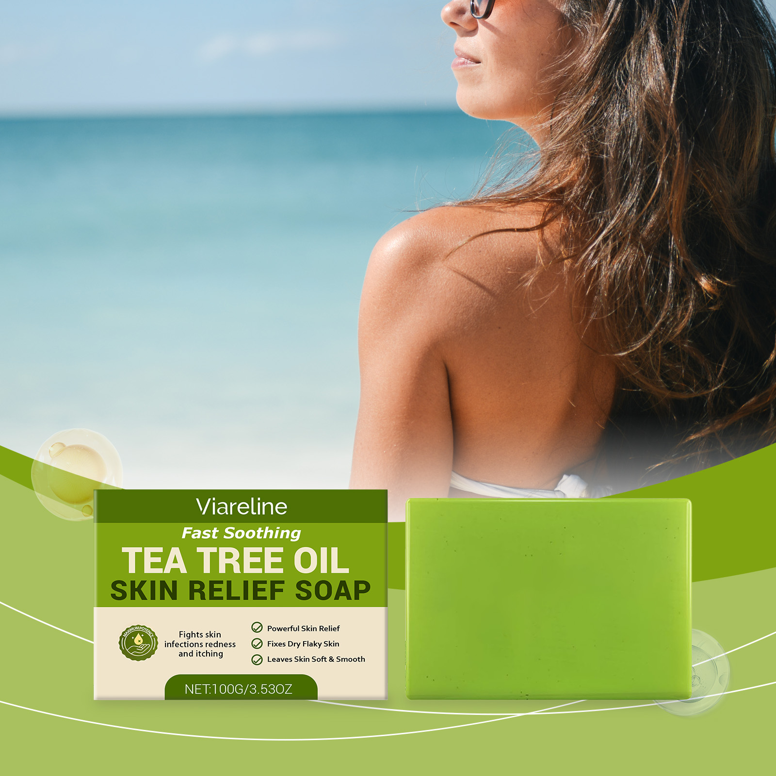 Tea Tree Oil Skin Soap Gentle Cleansing Refreshing Bath Comfort Moisturizing Nourishing Skin Care