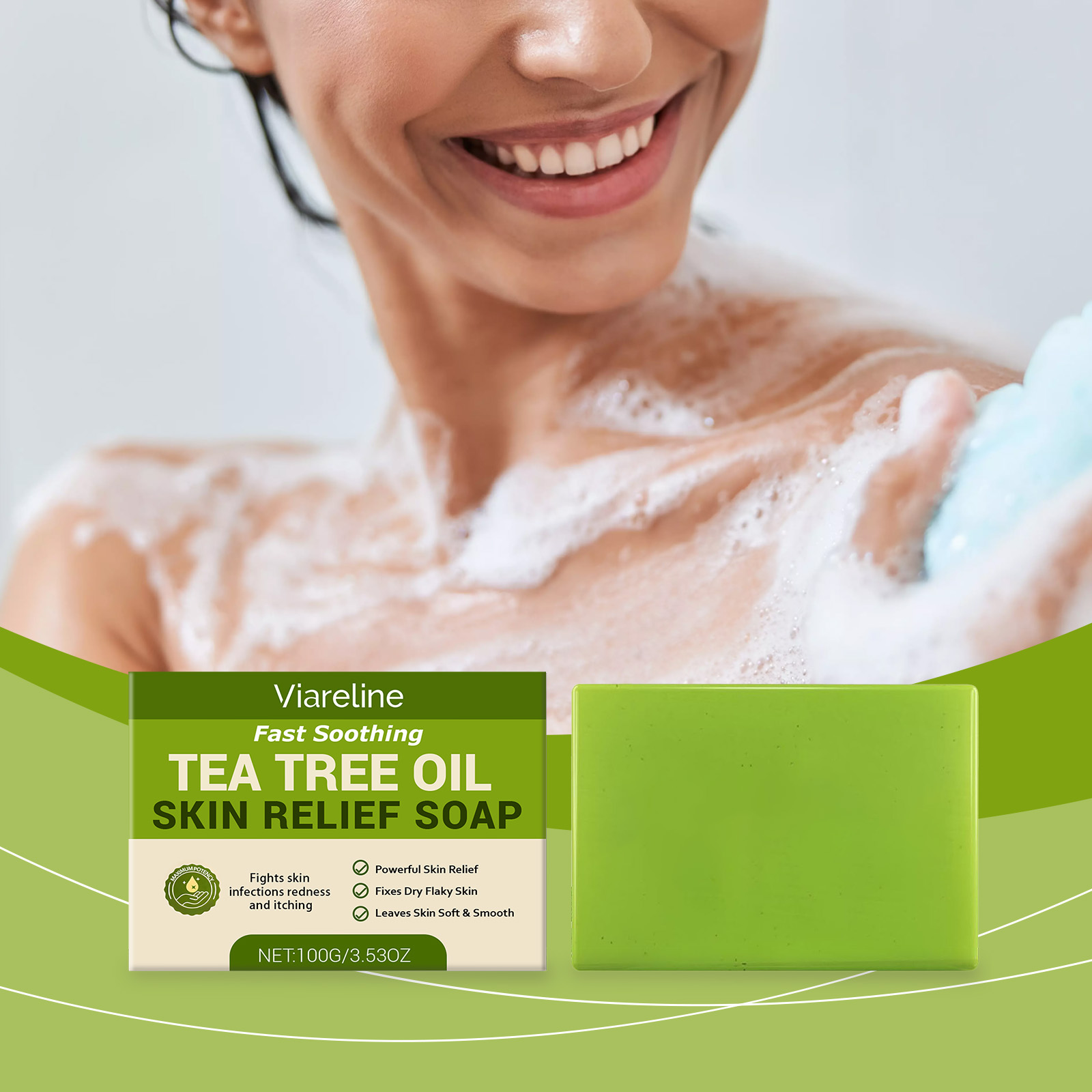 Tea Tree Oil Skin Soap Gentle Cleansing Refreshing Bath Comfort Moisturizing Nourishing Skin Care