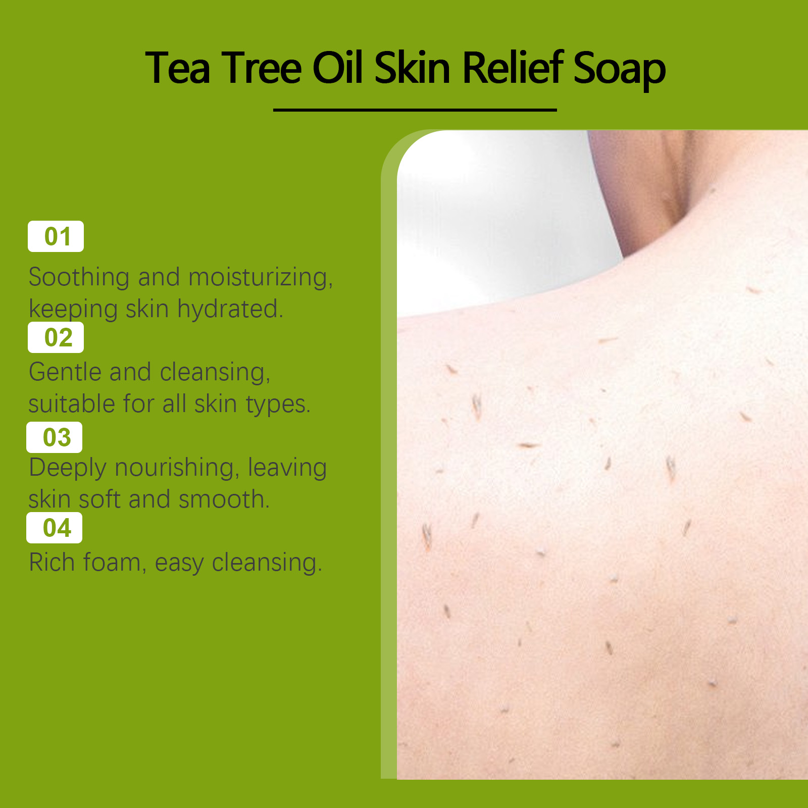 Tea Tree Oil Skin Soap Gentle Cleansing Refreshing Bath Comfort Moisturizing Nourishing Skin Care