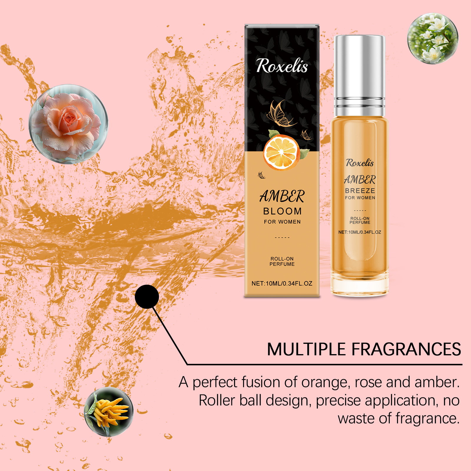 Orange Roll On Perfume Natural Long Lasting Fragrance Fresh Mild Daily Couple Dating Portable
