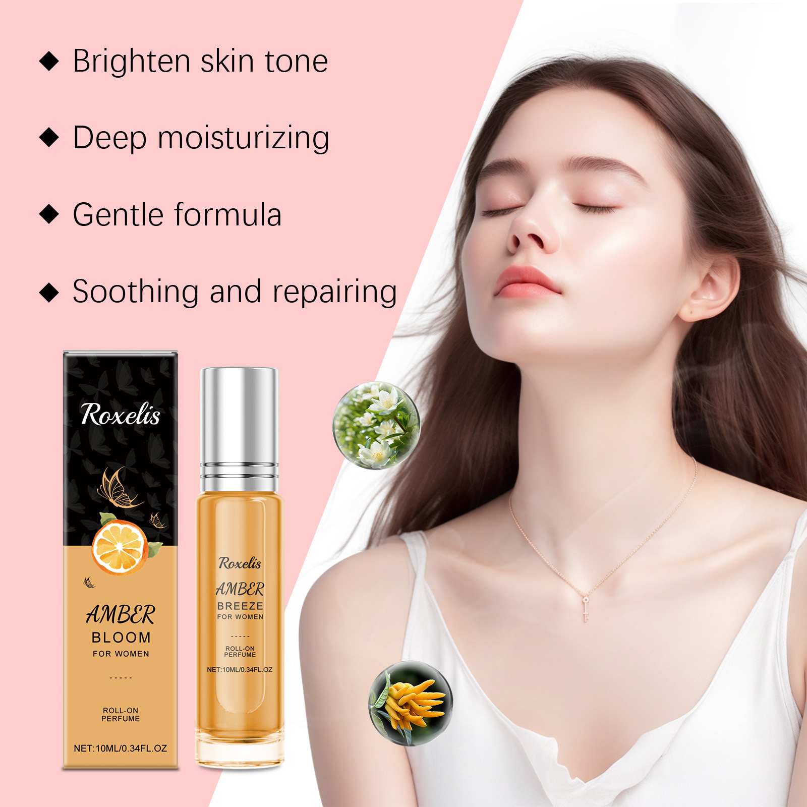 Orange Roll On Perfume Natural Long Lasting Fragrance Fresh Mild Daily Couple Dating Portable