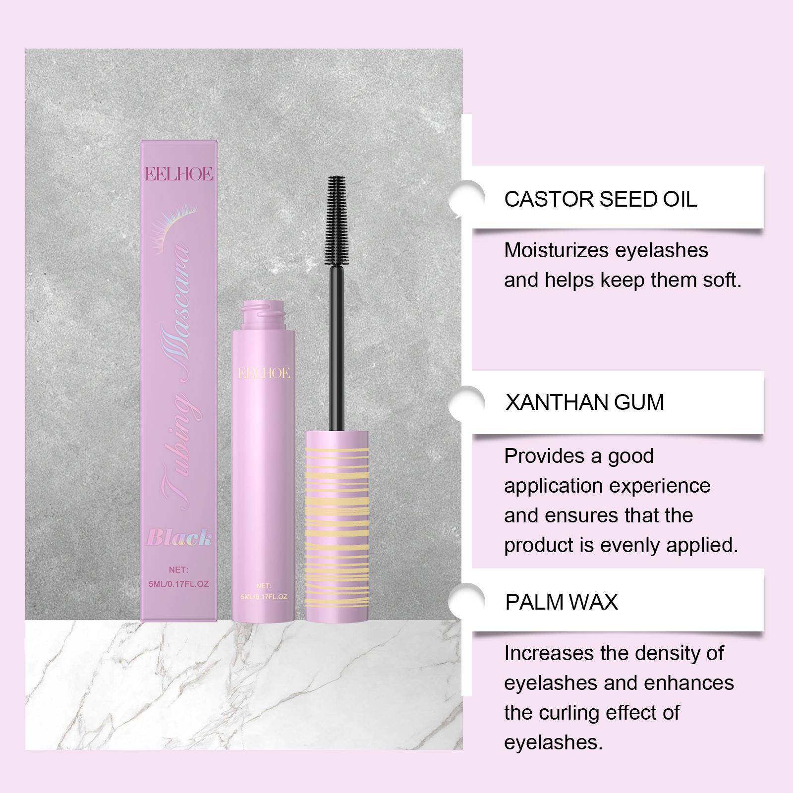 Black Mascara Daily Natural Smudgeproof Longlasting Party Glam Eye Makeup Setting Mascara