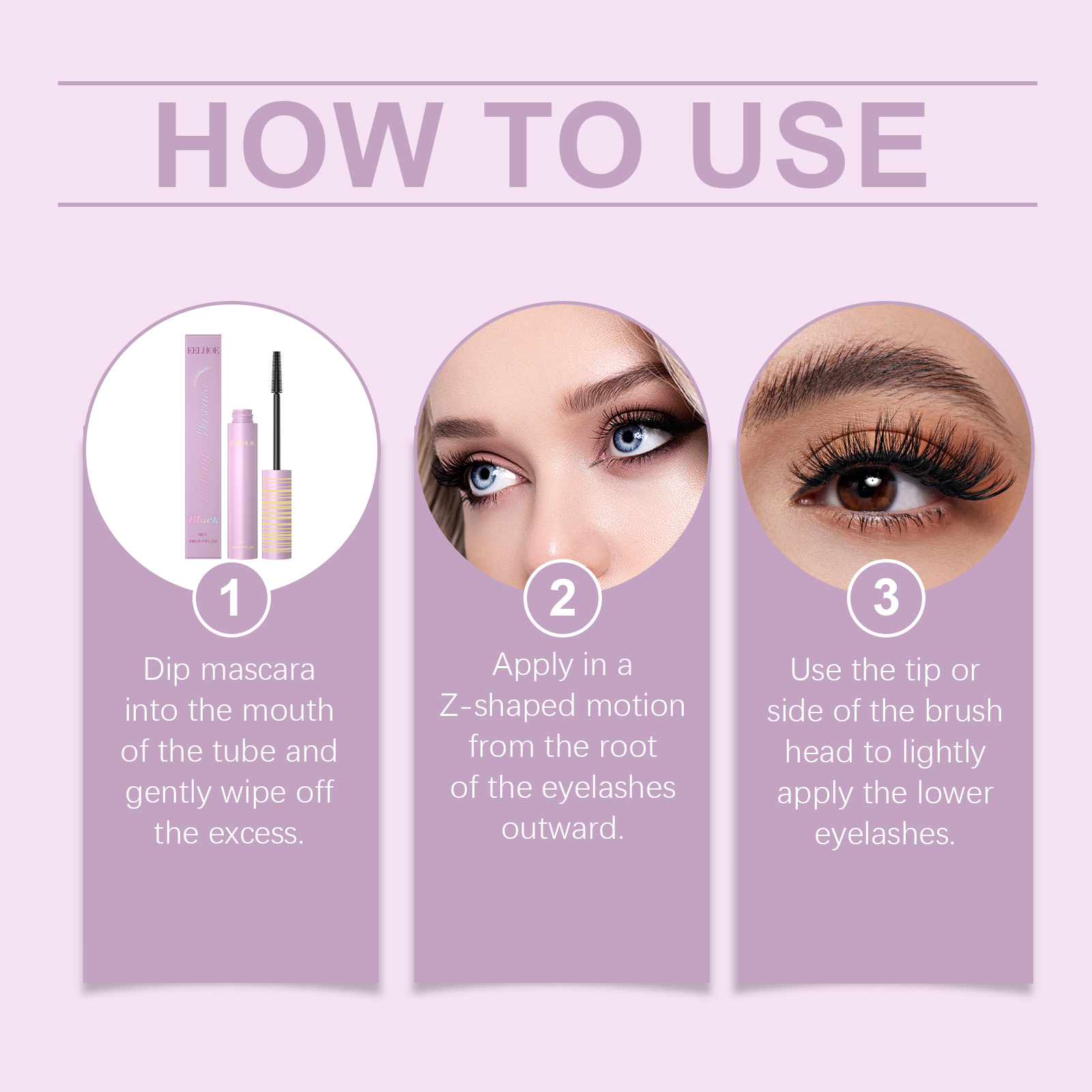 Black Mascara Daily Natural Smudgeproof Longlasting Party Glam Eye Makeup Setting Mascara
