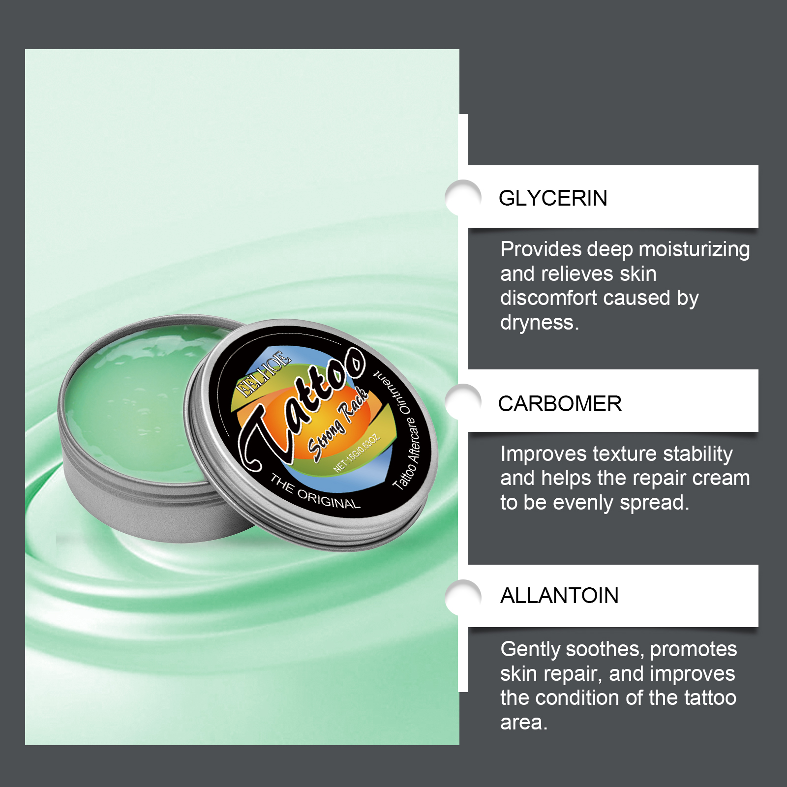 Tattoo Aftercare Cream Gentle Cleansing Moisturizing Color Locking For Newly Tattooed Skin Daily Healing Care