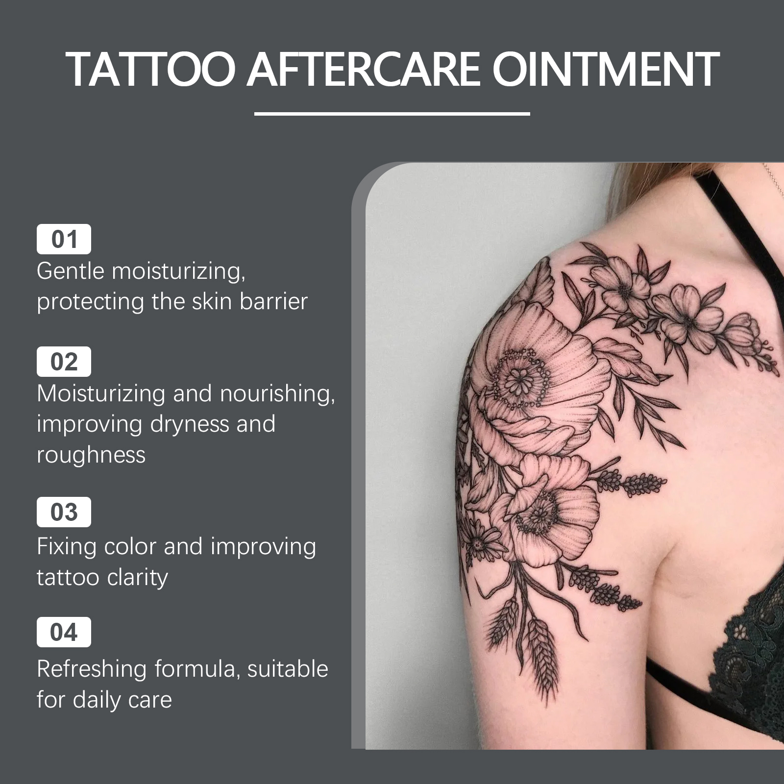Tattoo Aftercare Cream Gentle Cleansing Moisturizing Color Locking For Newly Tattooed Skin Daily Healing Care