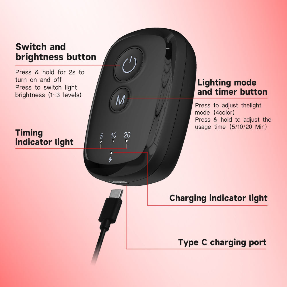 (Black) Red Light Therapy for Face LED Facial Mask Wireless Light Therapy Mask 4 Color Near-Infrared Red Light for Skin Glow Anti-Aging Acne Wrinkle Relief Home Travel