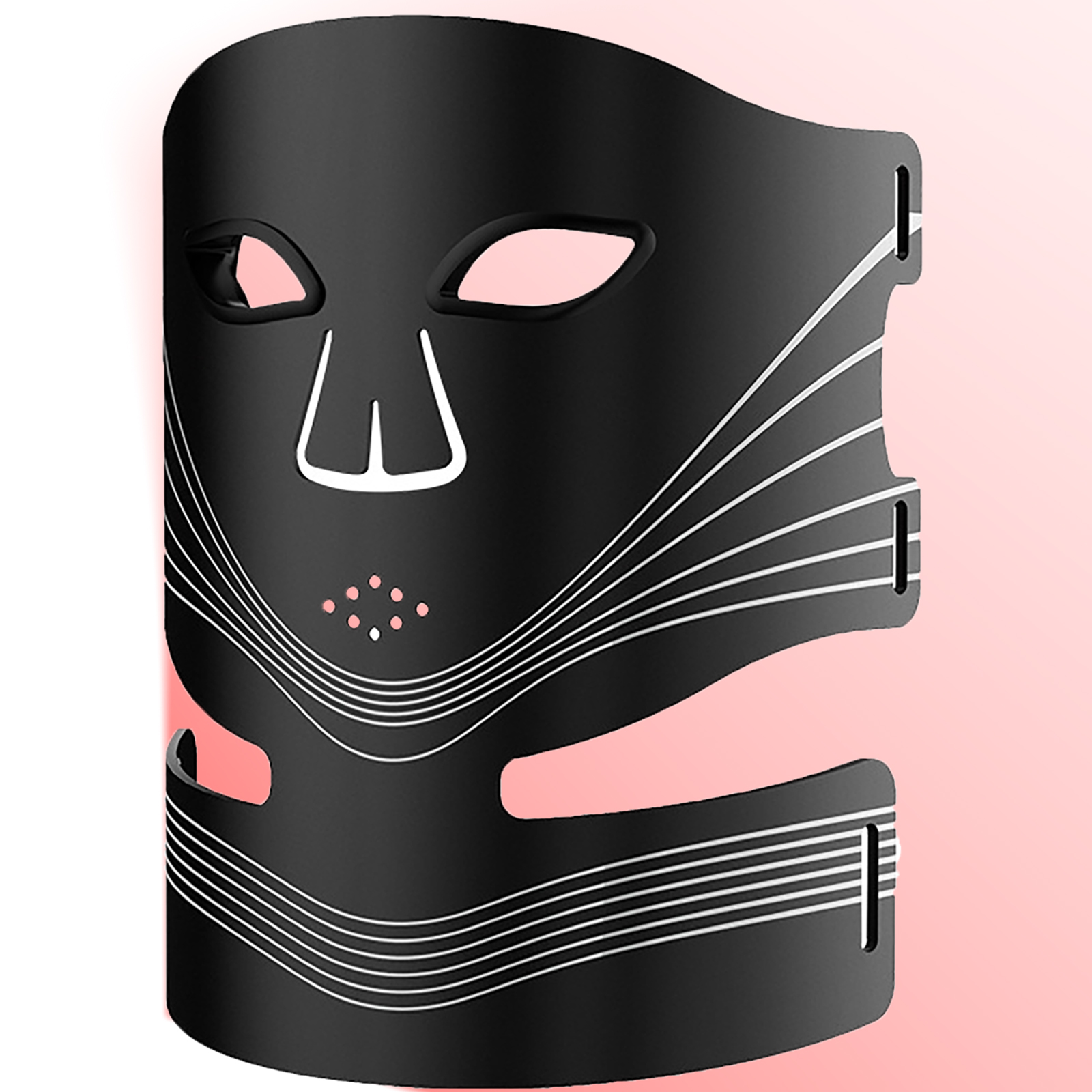 (Black) Red Light Therapy for Face LED Facial Mask Wireless Light Therapy Mask 4 Color Near-Infrared Red Light for Skin Glow Anti-Aging Acne Wrinkle Relief Home Travel