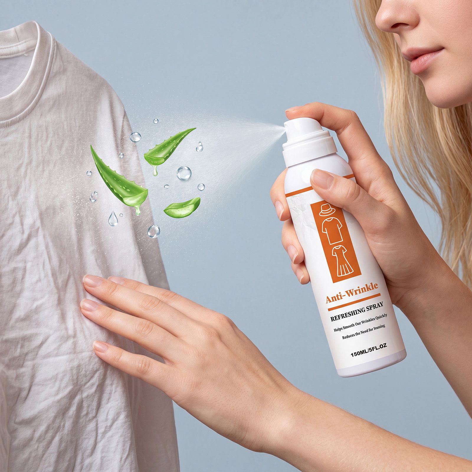 Fabric Wrinkle Release Spray For Clothes Lightweight Smoothing And Daily Care 150ml