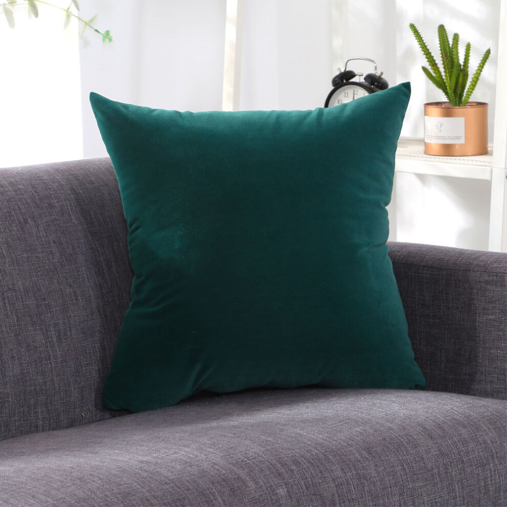 (Green 40 x 40 cm) 2PCS Luxury PILLOW CASE Cushion Covers Percale Pillow Case Home