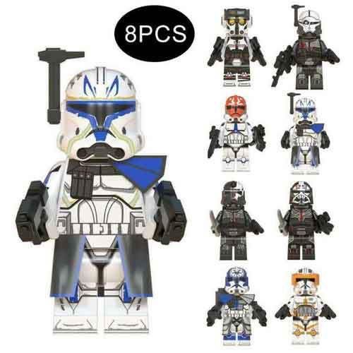 Star Wars Minifigures Clone Wars Jesse Rex Cody Building Blocks with Weapons Accessories Toy Collection Mini Block Set Fit Lego Birthday Party  Room Decoration Cake Toppers