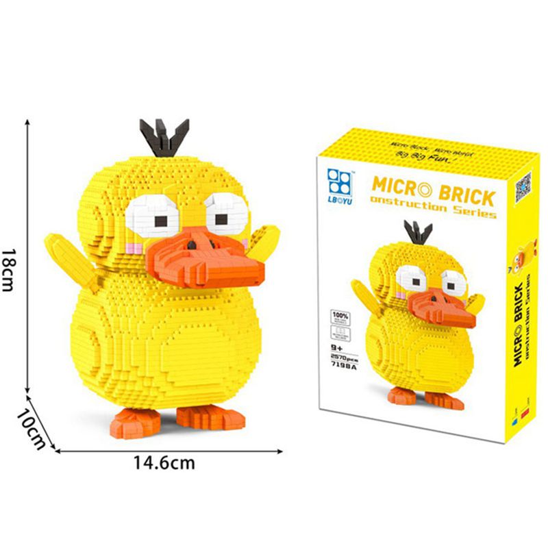Pokemon Mini Building Blocks Psyduck Brick Figures Assembly Toys For Childrens Day Christmas Gift