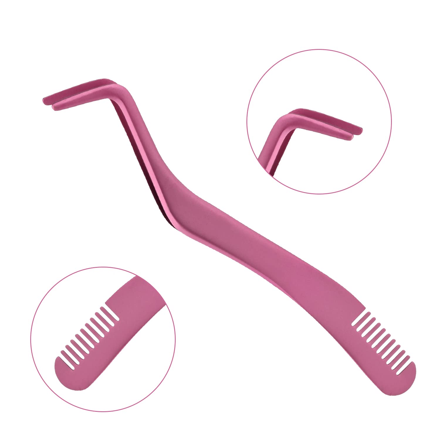 Eyelashes Tweezers False Lashes Applicator Stainless Steel Lash Extension Tweezers with Comb Classic Lashes Smeared Natural Beauty Tools for Volume Isolation Ergonomic Curved Makeup Artist Salon Home Use 3pcs Set