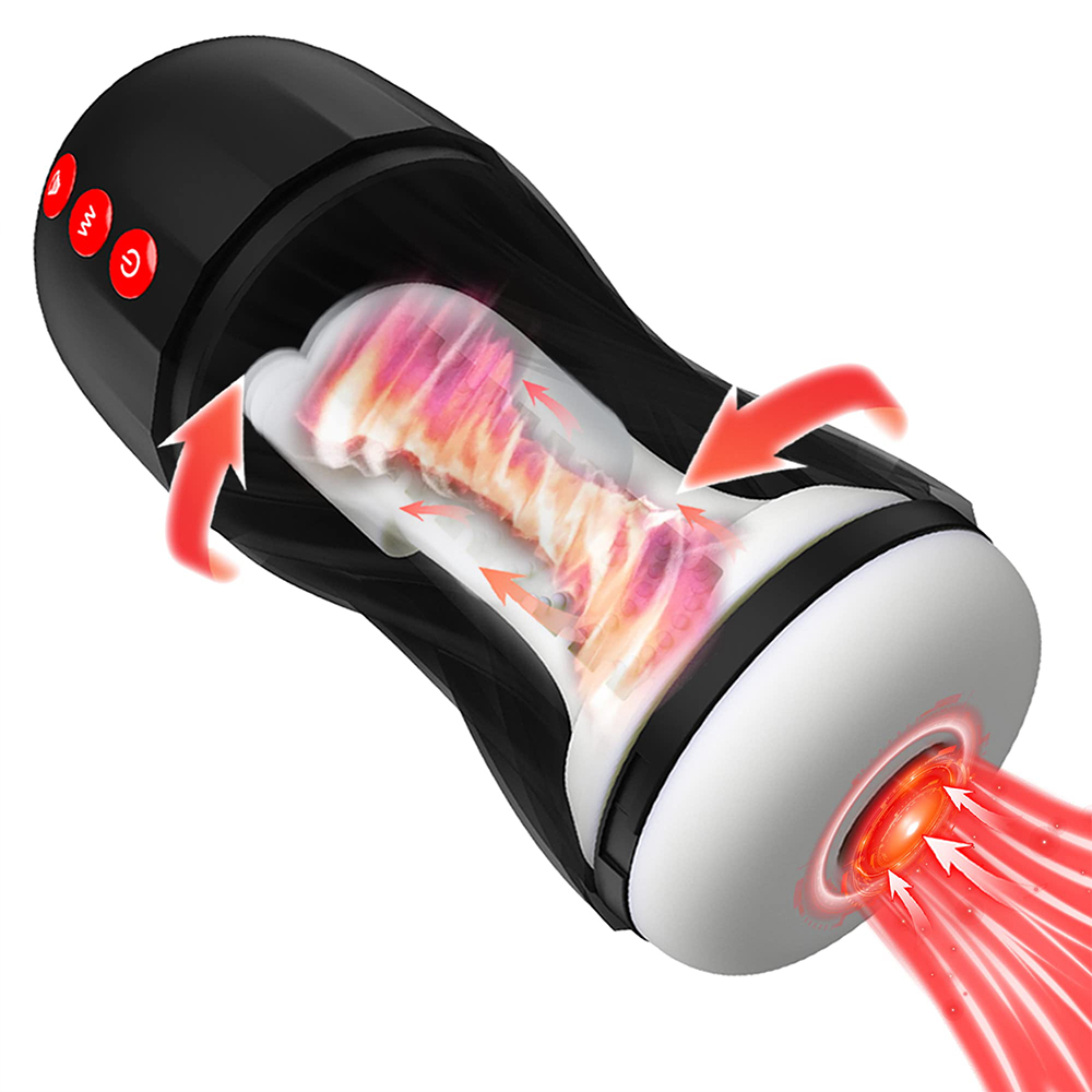Electric Male Masturbators Cup Suction Contraction Oral Sex Toy Pocket Pussy Adult Toys Sex Machine Rotation Massager with 7 Vibrations and 5 Suction Modes Penis Stimulation Toys for Men Gay Couples