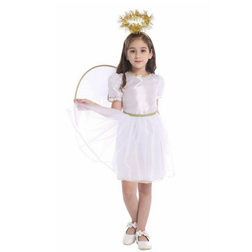 Angel Costume Girls Kids Fairy Halloween Fancy Dress Party Costume