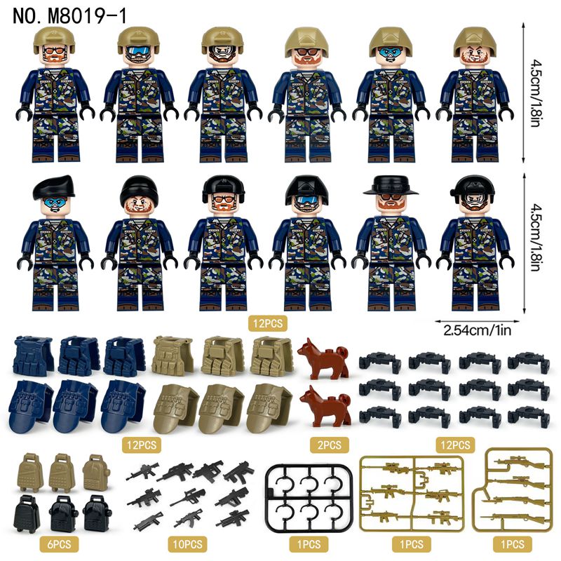 12PCS Police Action Minifigure Model Building Block Enlightenment Kids Toys