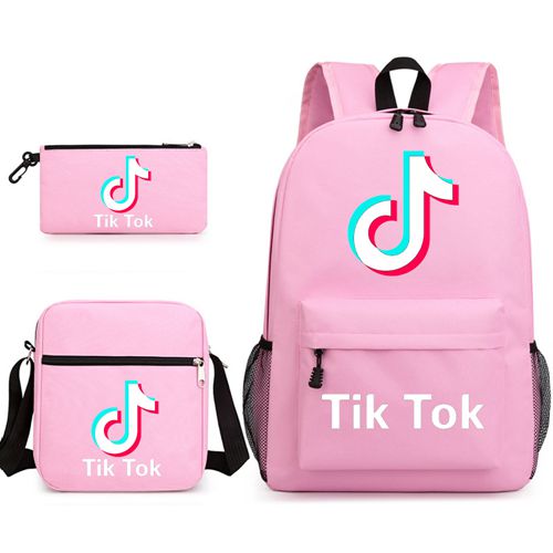 3pcs Tik Tok Galaxy Backpack Schoolbag Pencil bag Kid Pink