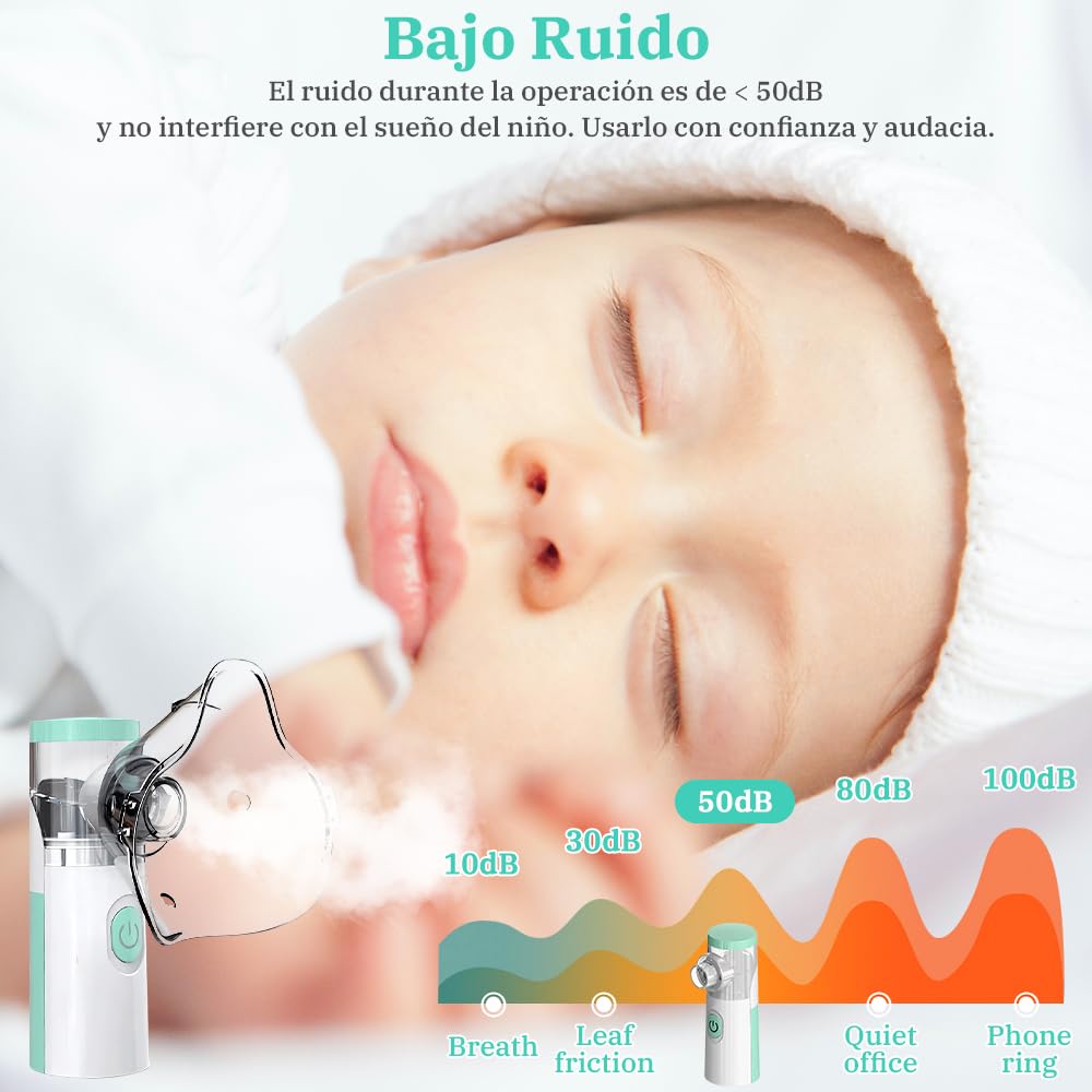Nebuliser Machine for Adults and Kids Portable Nebulizer Machine Adjustable Atomization Rate Steam Inhaler for Home and Travel Use