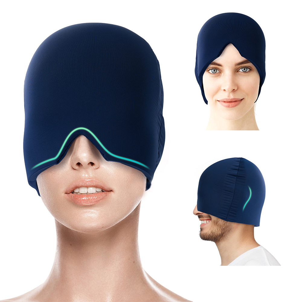 10MM Migraine Relief Ice Head Wrap Coverage Stress Relax Pain Head Hot Cold Therapy Pack Eye Mask Hat