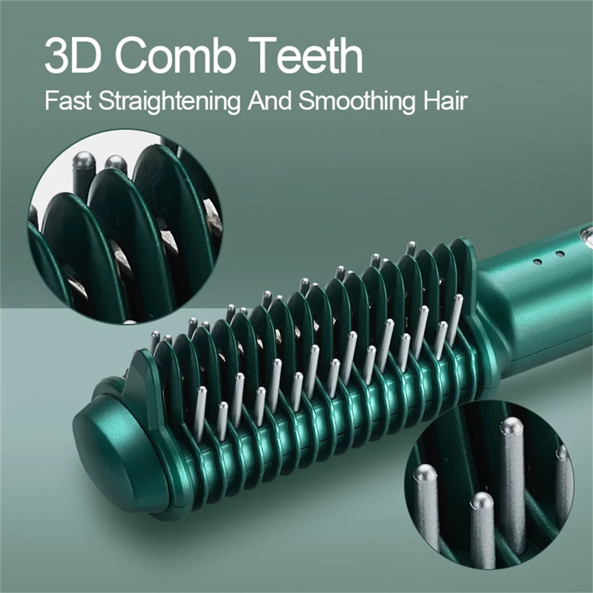 Hair Straightener Anti-scalding Ceramic Hair Curler 2 in 1 Electric Hair Comb Wireless Curling Iron Hair Brush Fast Heating USB Rechargeable