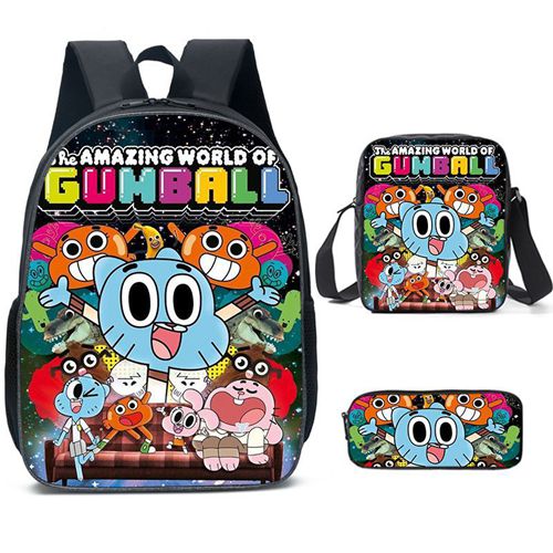 (Style A) The Amazing World Of Gumball Kids Backpack Cartoon Character School Bag