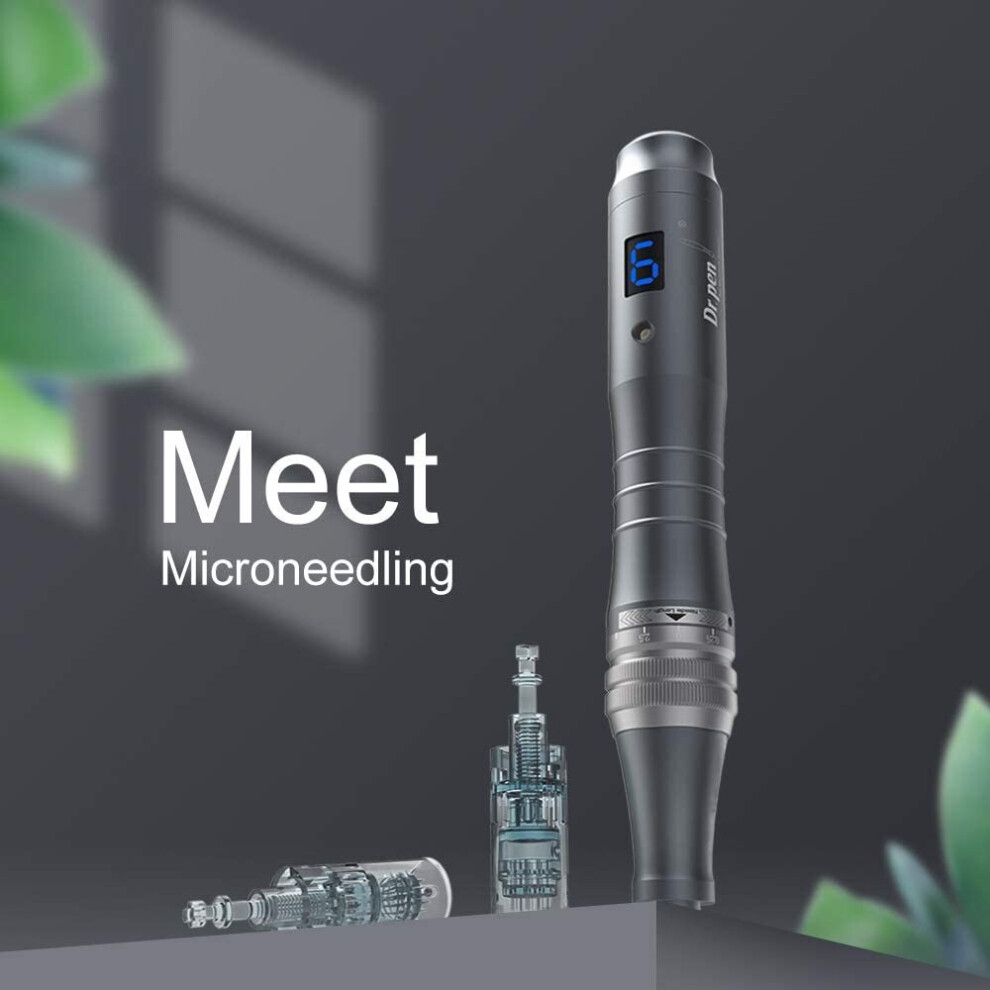 Dr.pen M8 Wireless Skin Needling Kit for Acne Scars Hair Growth Dark Spots 6-Speed with Built-in Battery and Ten 36-Pin Cartridges (UK Plug)