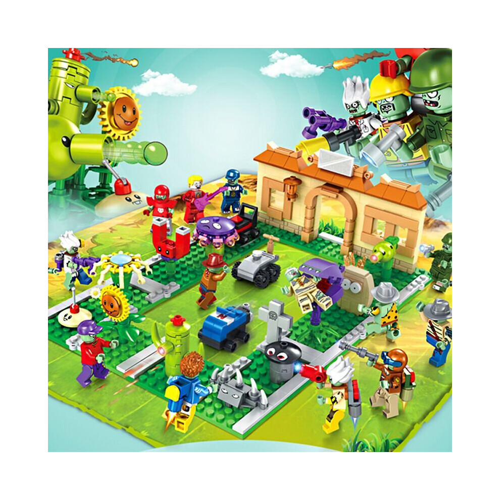 Plants Vs Zombies Interactive Boxed Building Block Figures Toy Kids Gift