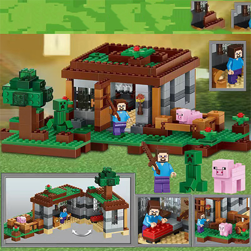 Minecraft Minecraft The First Night Building Set Educational Toys Creative Brick Toys for Boys Girls Kids Fit Lego