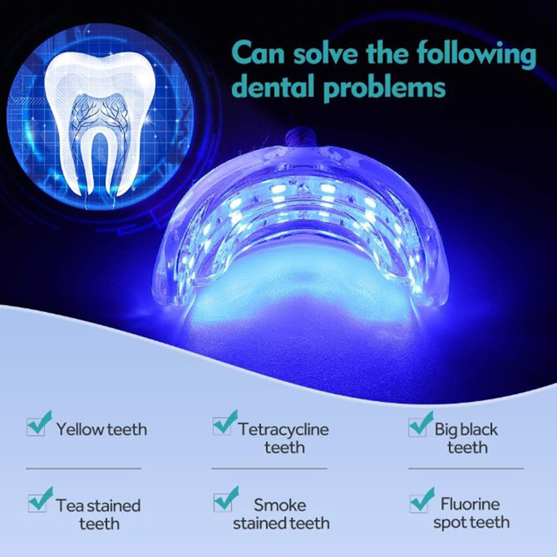 Teeth Blue Light Whitening Kit Lamp Instrument Universal Interface Portable Rechargeable Blue Light Oral Care Lamp Tool