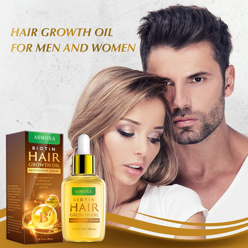 Hair Growth Essential Oil Hair Strengthening Oil Vitamin B7 Anti Hair Loss Woman Mild Care Head Scalp Nourishing Root Moisturizing Serum Hair Care 35ml