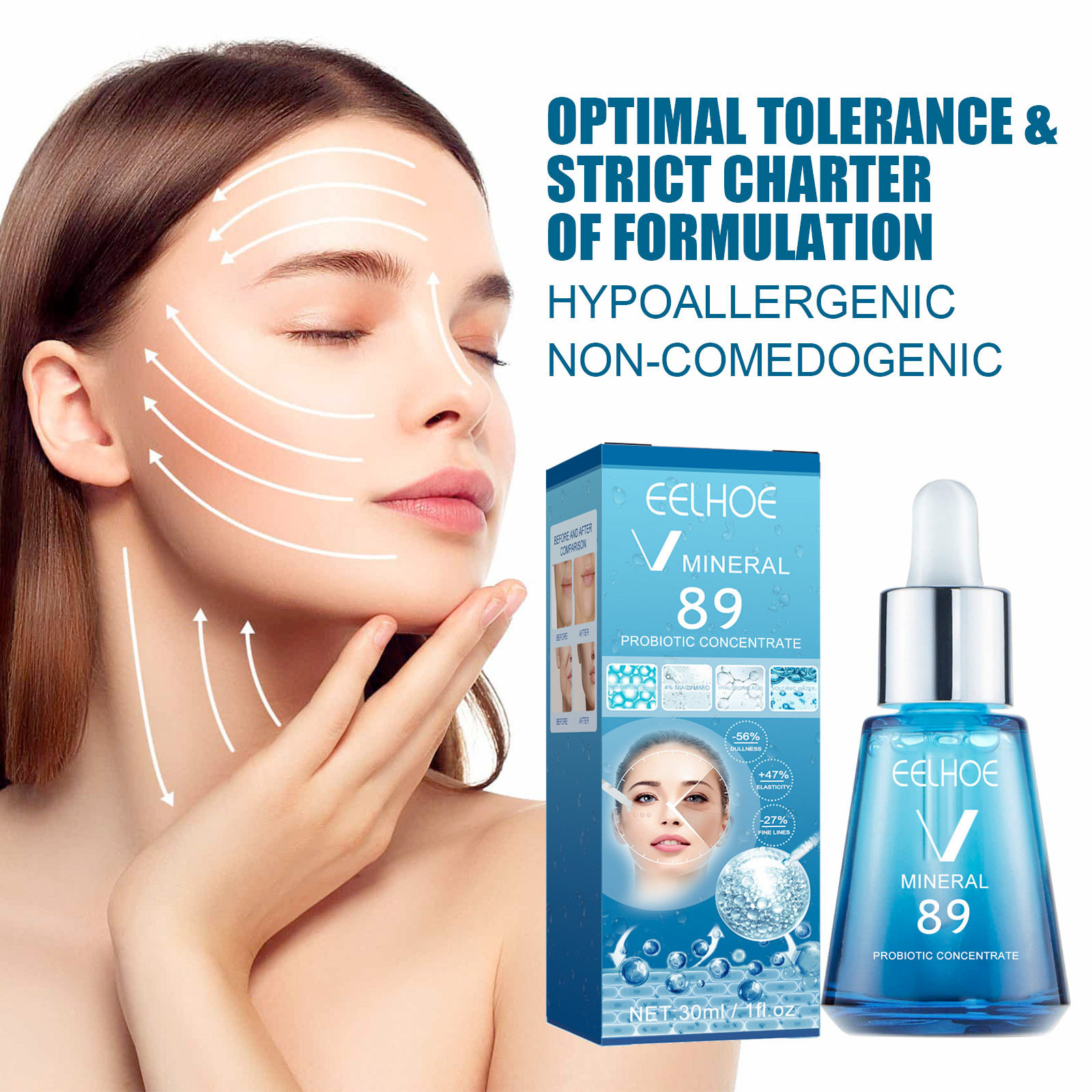 (1 PC) Mineral V89 Probiotic Concentrate Anti-Wrinkle Serum Hyaluronic Acid Anti Aging Brightening Cream Facial Lifting Firming Daily Skin Care Repair Loose Skin