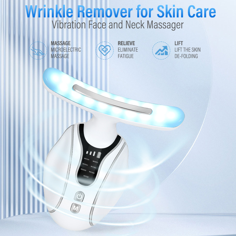 Facial Massager EMS Microcurrent Neck Lifting Beauty Device 7 Colors Light Wrinkles Removal Anti Aging Firming Multifunction Skin Care