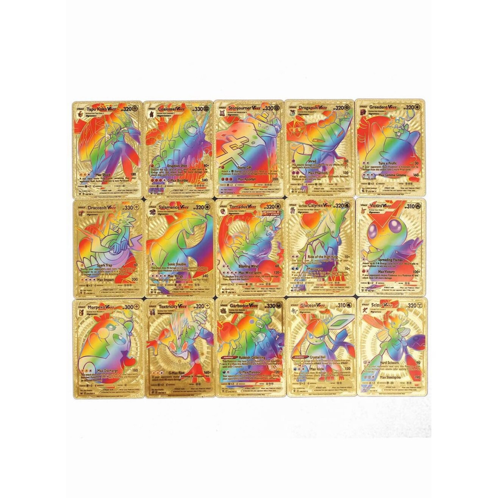 55PCS Pokemon Card Gold Foil Shiny Rainbow Vmax GX Card Charizard Pikachu Collection Kids Toy Gift