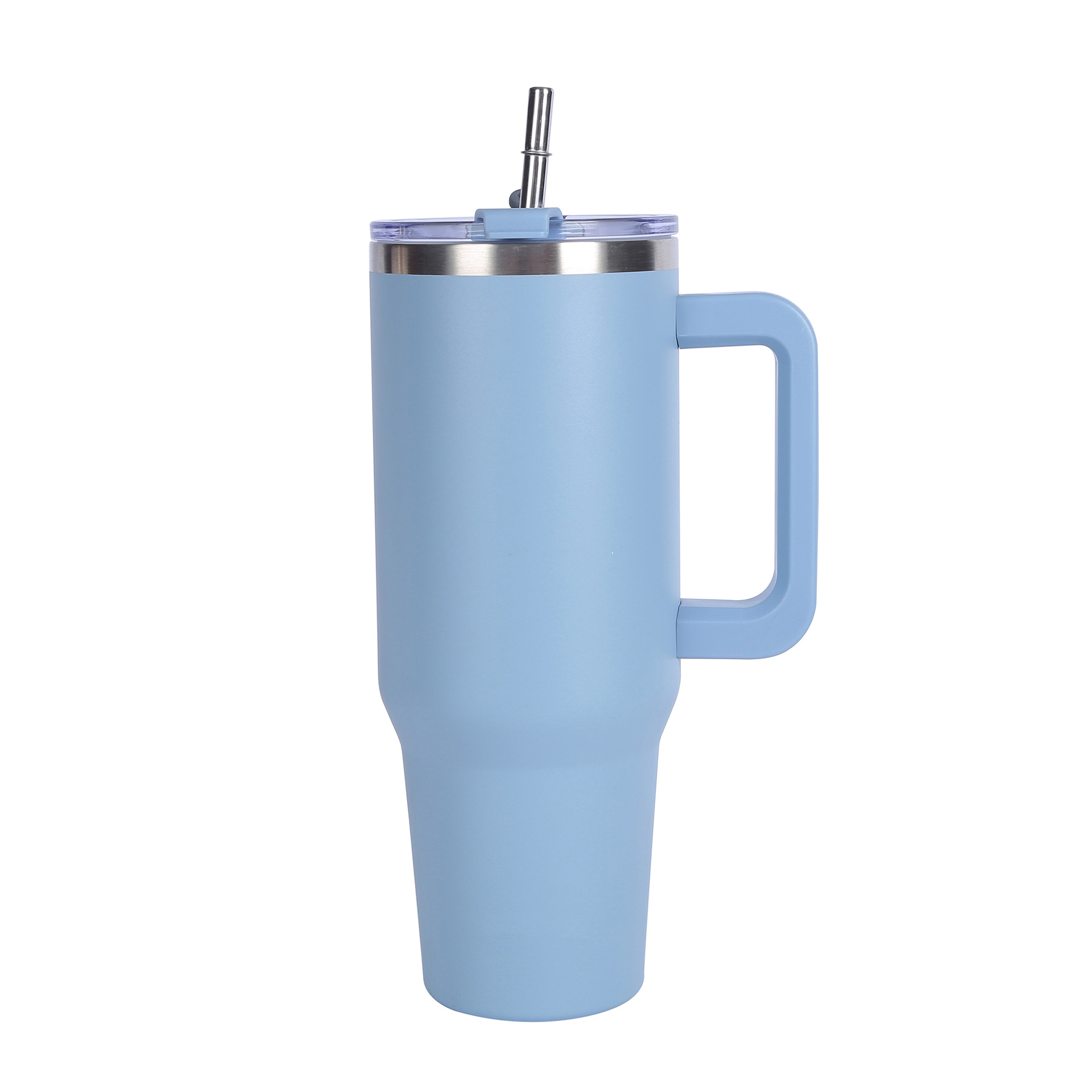 (Sky blue) 40oz Stainless Steel Water Bottle Office Home Thermal Mug Insulated Mug With Handle And Straw Large Capacity Gift Pack