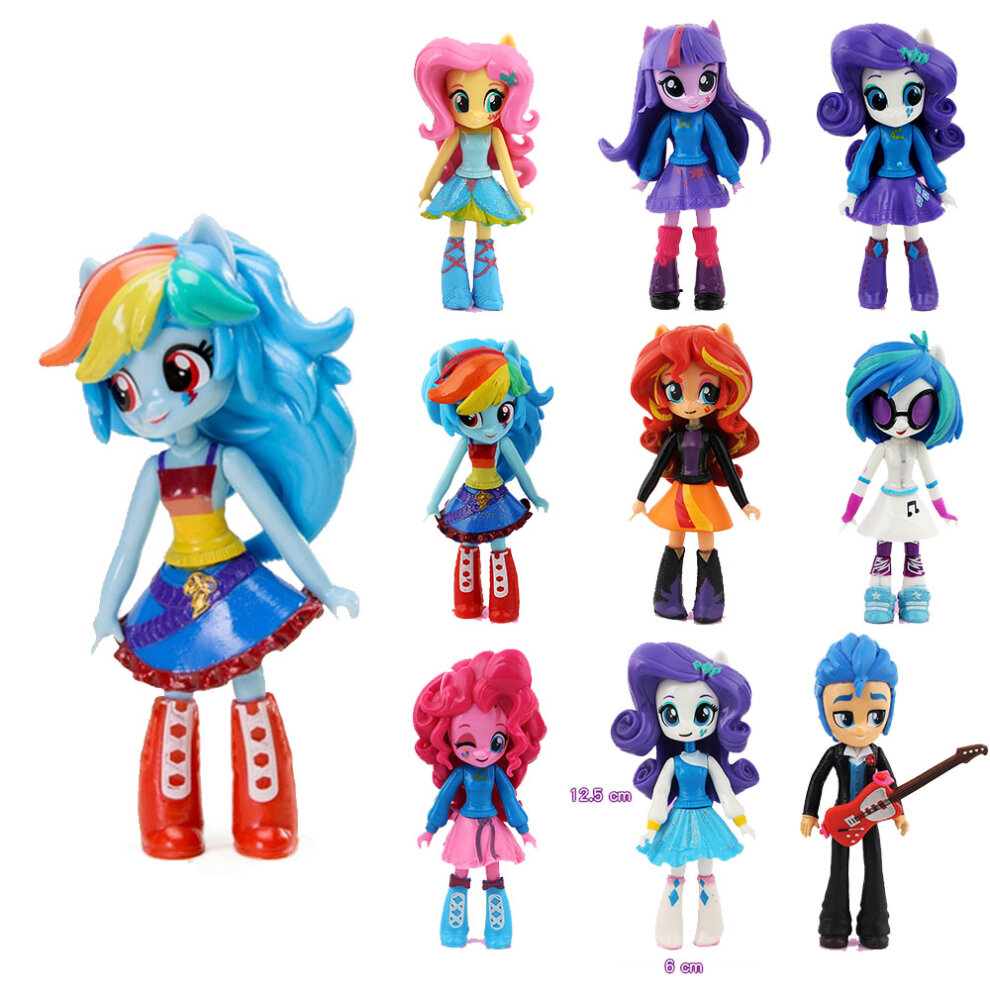 9PCS Equestria Girl Figures Monster High Dolls Toys Set Kids Gift