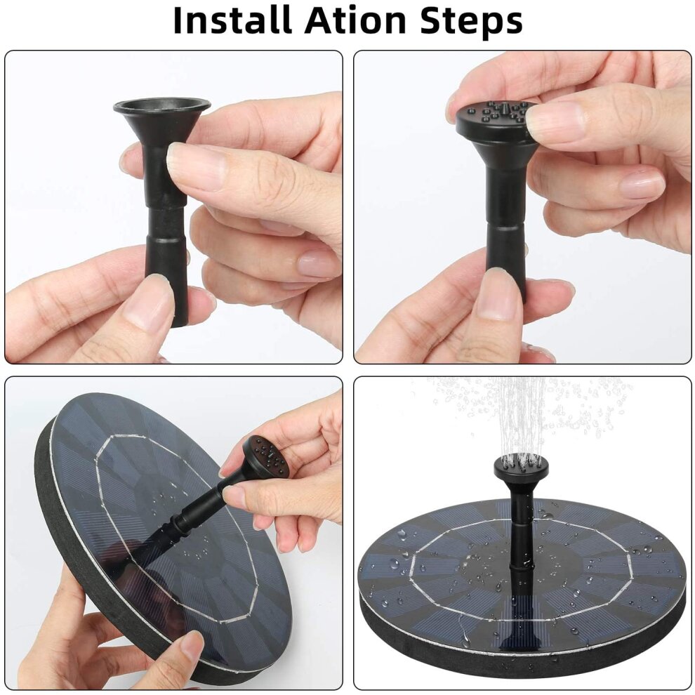 Standing Bird Bath Solar Fountain Water Pump