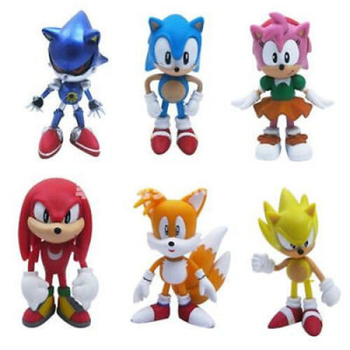 6Pcs The Hedgehog Sonic PVC Toy Action Figure Model Doll Kids Gift