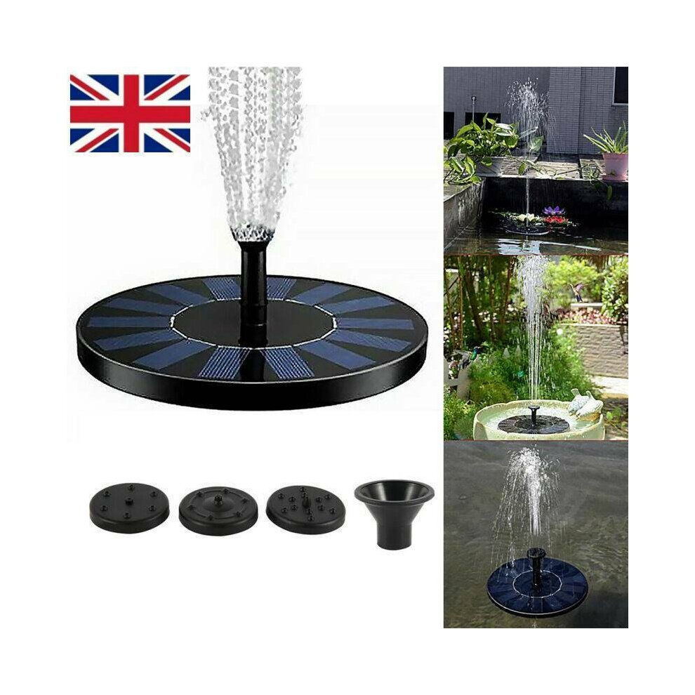 Solar Powered Fountain Bird Bath Water Pump Floating Pond Garden Pool Outside UK