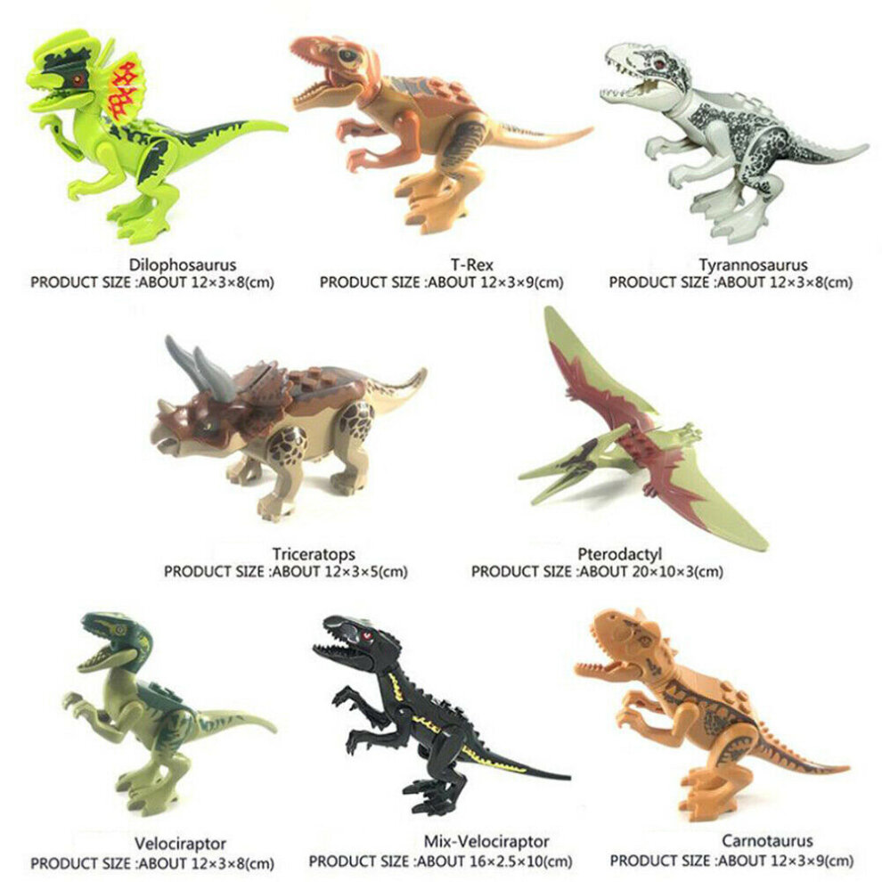 Dinosaur Building Block Toys Sets for Kids Jurassic World Mini Figures Dinosaur Tyrannosaurus Raptor Toy Set Educational Action Figure Birthday Gifts for Boys Girls Fit Lego
