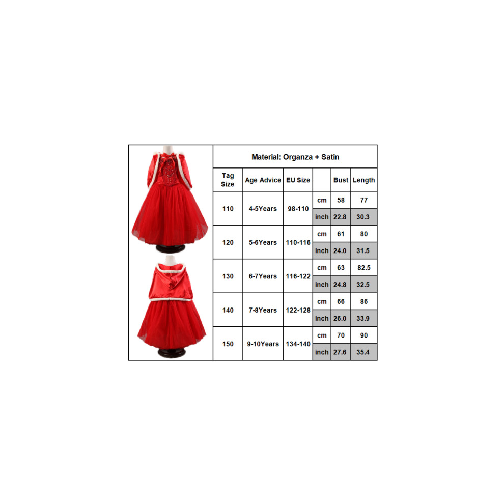 (Blue, 5-6 Years) Kids Girls Cinderella Princess Dresses Cosplay Costume Party Fancy Dre